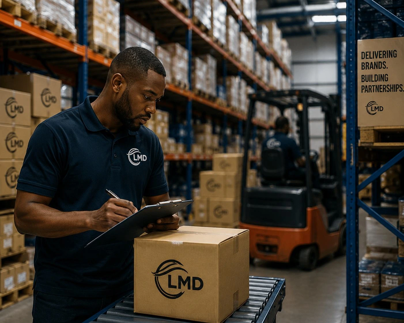 LMD team member checking an order